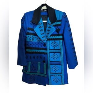 Vintage Anthony mark hankins 90s lined wool art to wear Jacket ladies small
